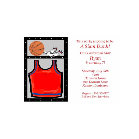 BASKETBALL LOCKER CUSTOM INVITATION
