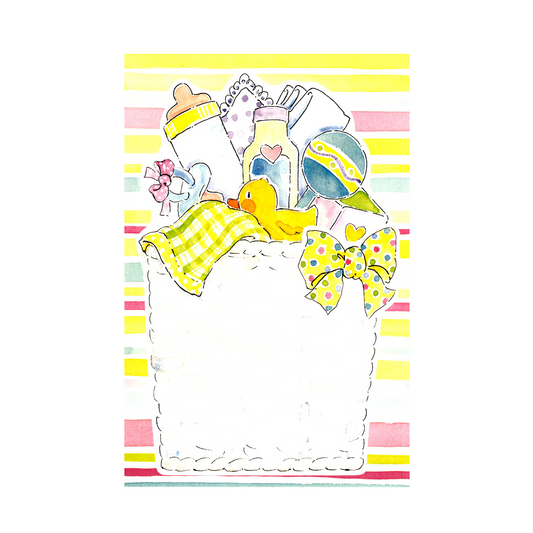 BASKET OF BABY GOODIES - BLANK STOCK INVITATION