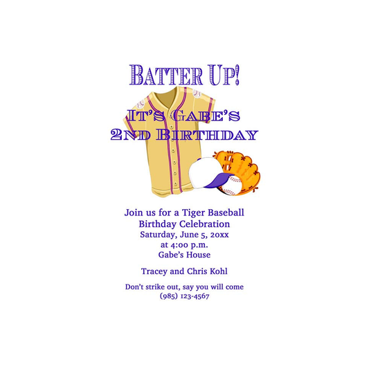 BATTER UP CUSTOM INVITATION