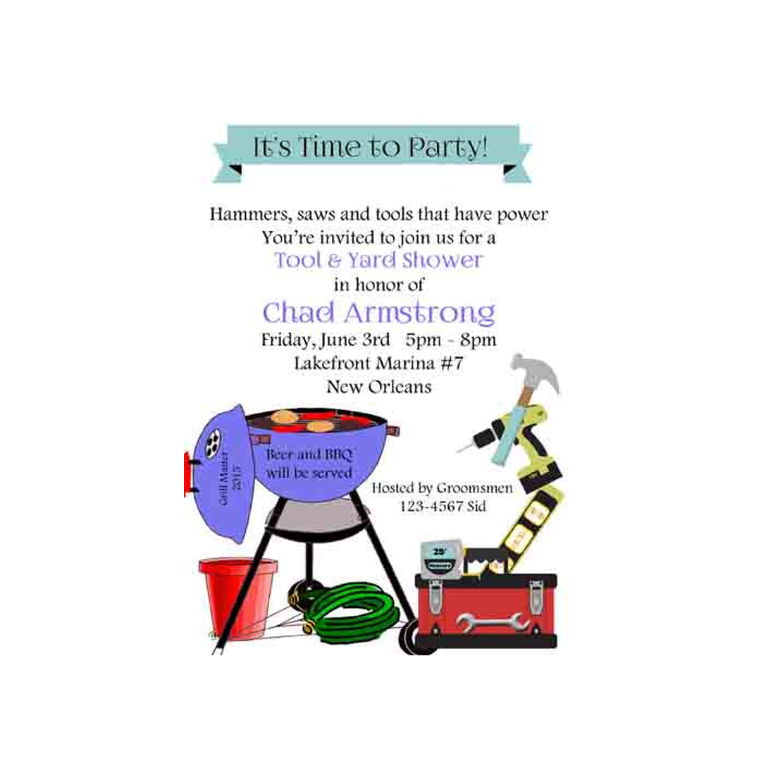 BBQ AND TOOLS CUSTOM INVITATION