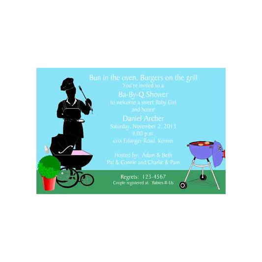 BBQ DAD-TO-BE CUSTOM INVITATION