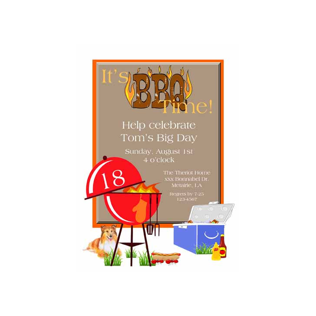 BBQ PIT CUSTOM INVITATION