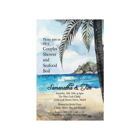 BEACH SCENE CUSTOM INVITATION