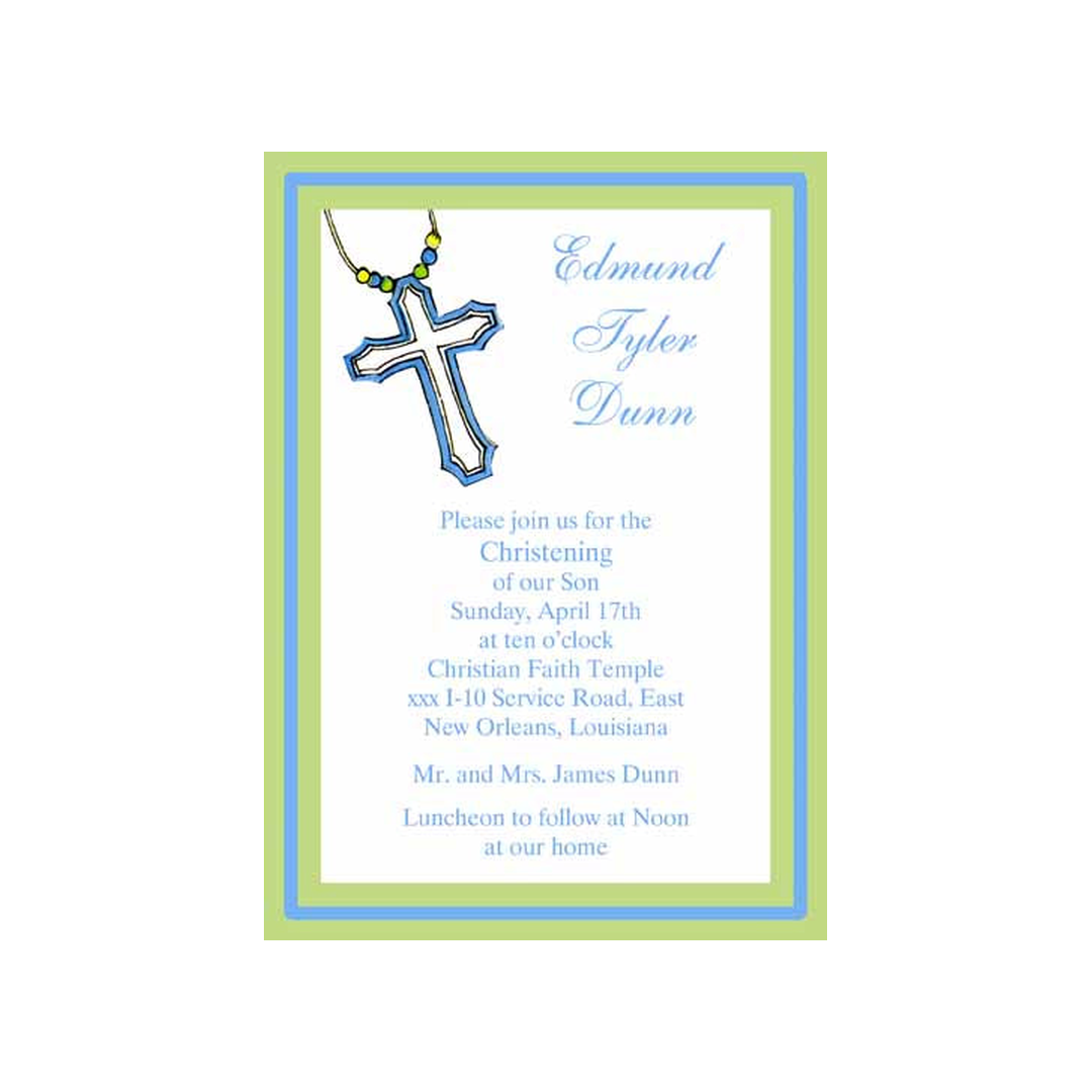 BEADED CROSS CUSTOM INVITATION