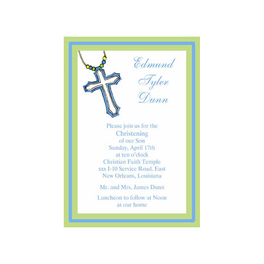 BEADED CROSS CUSTOM INVITATION