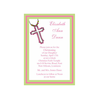BEADED CROSS CUSTOM INVITATION