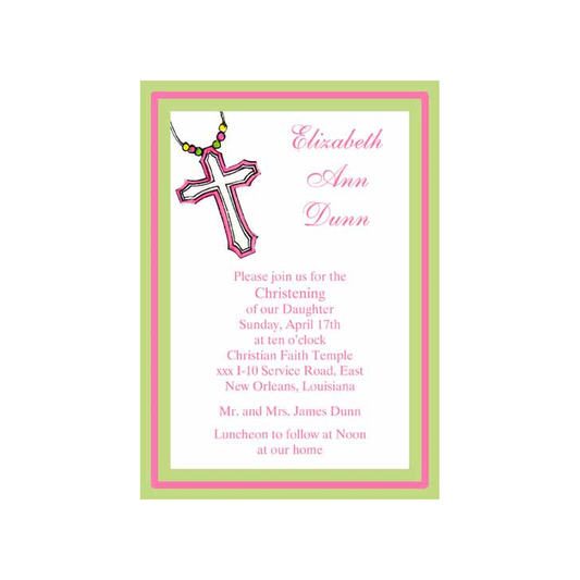 BEADED CROSS CUSTOM INVITATION