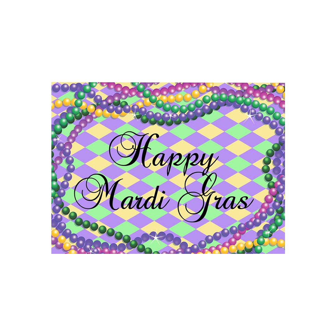BEADS AND BEADS - MARDI GRAS GREETING CARD