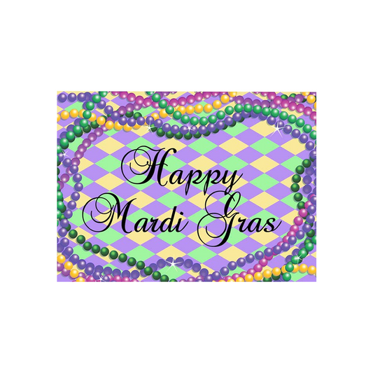 BEADS AND BEADS - MARDI GRAS GREETING CARD