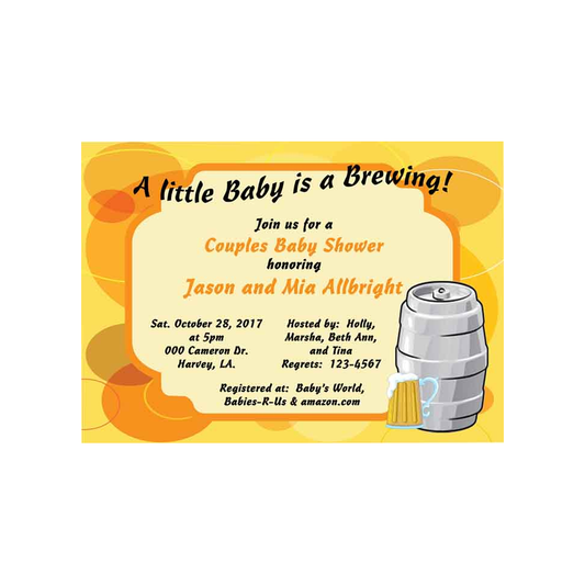 BEER KEG CUSTOM INVITATION