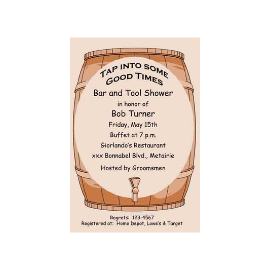 BEER KEG CUSTOM INVITATION