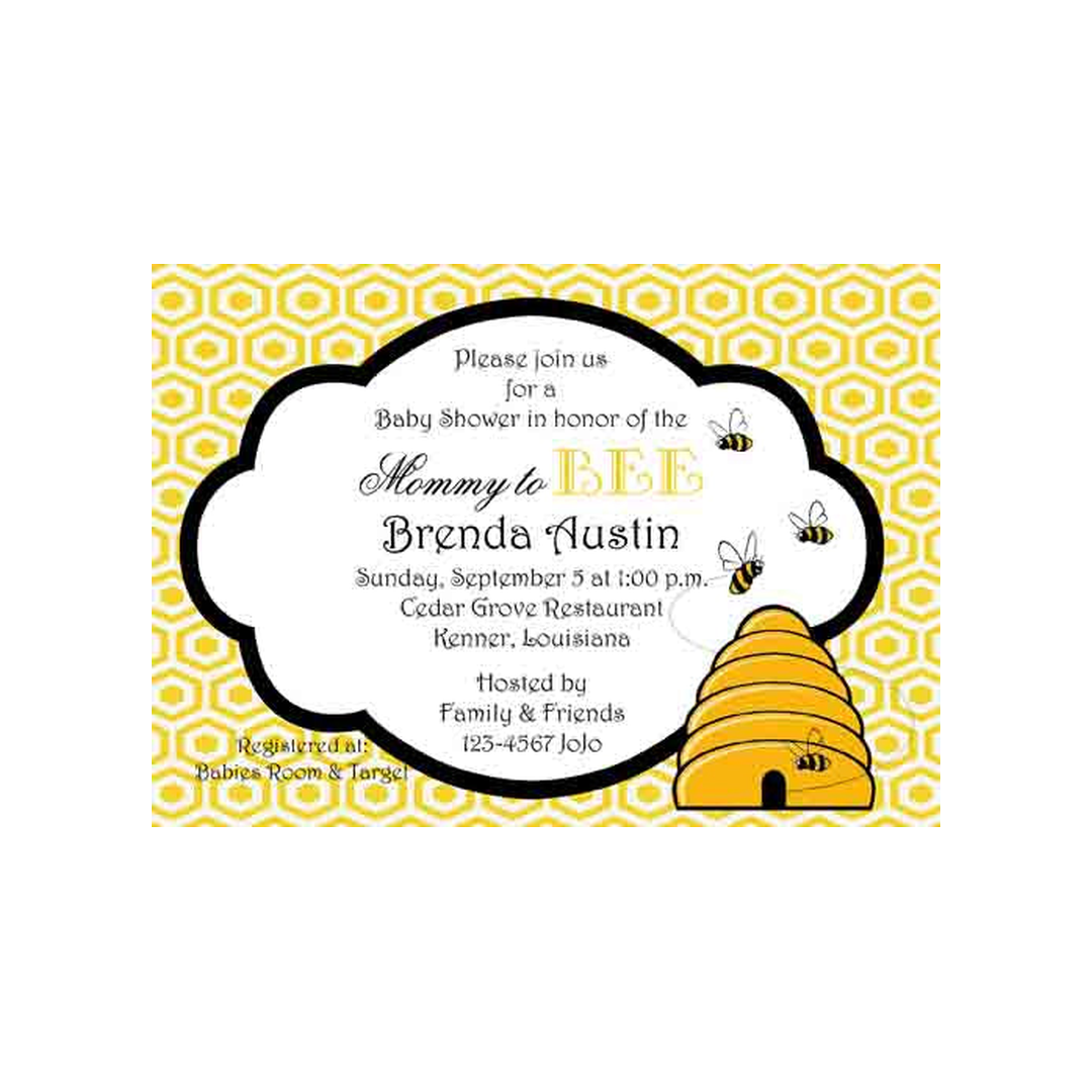 BEE HONEYCOMB CUSTOM INVITATION