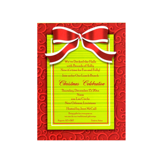 BIG RED BOW CUSTOM INVITATION