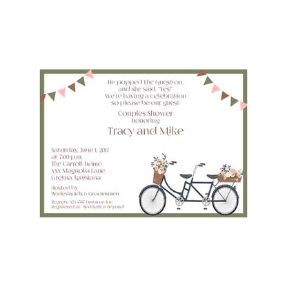 BIKE FOR 2 CUSTOM INVITATION