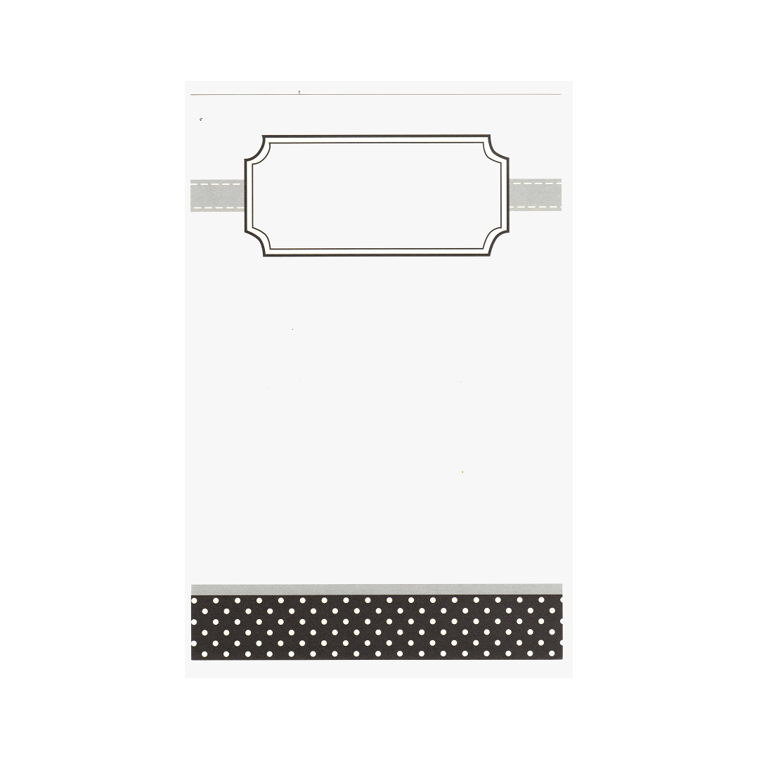 BLACK AND IVORY BOOKPLATE AND DOTS - BLANK STOCK