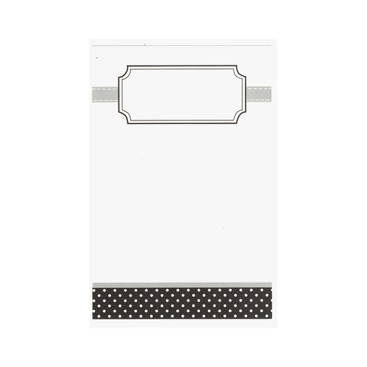 BLACK AND IVORY BOOKPLATE AND DOTS - BLANK STOCK