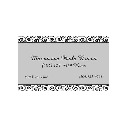 BLACK AND GREY SWIRLS PERSONALIZED GIFT OR CALLING CARDS