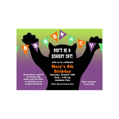 BLACK CAT CUSTOM INVITATION