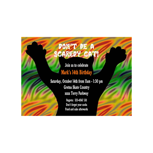 BLACK CAT CUSTOM INVITATION