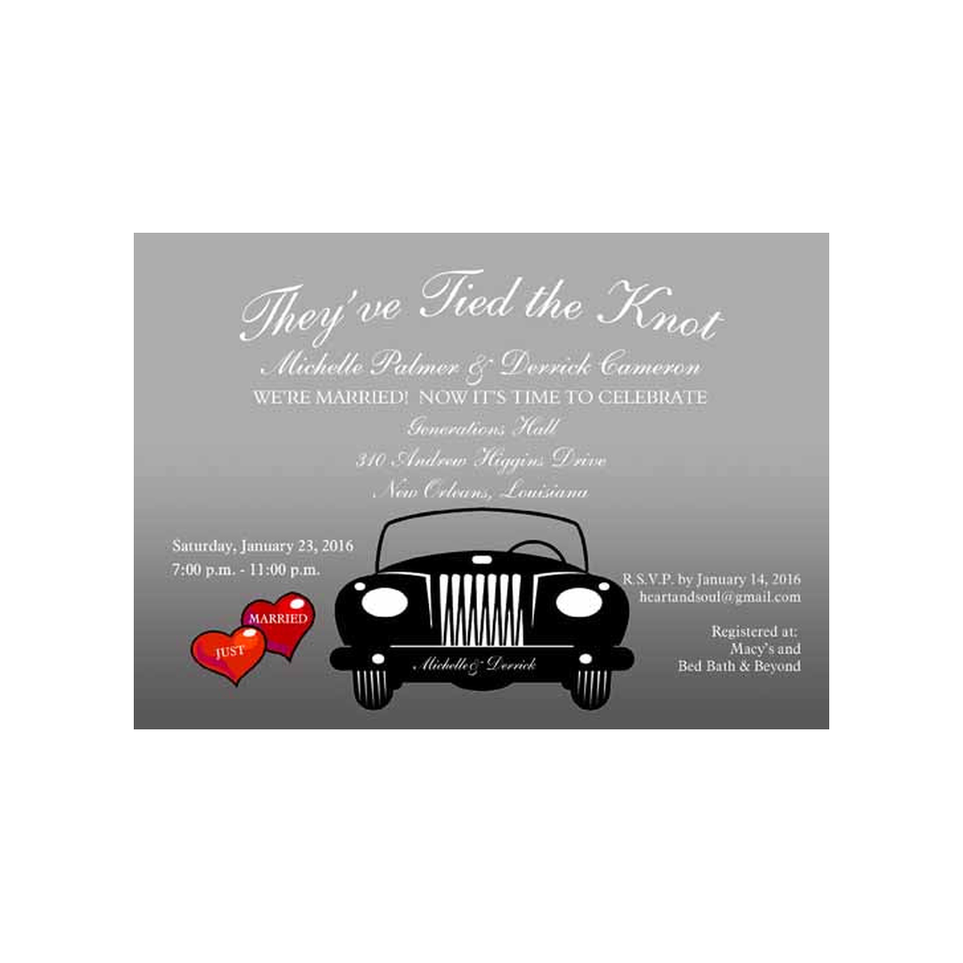 BLACK CONVERTIBLE CUSTOM INVITATION