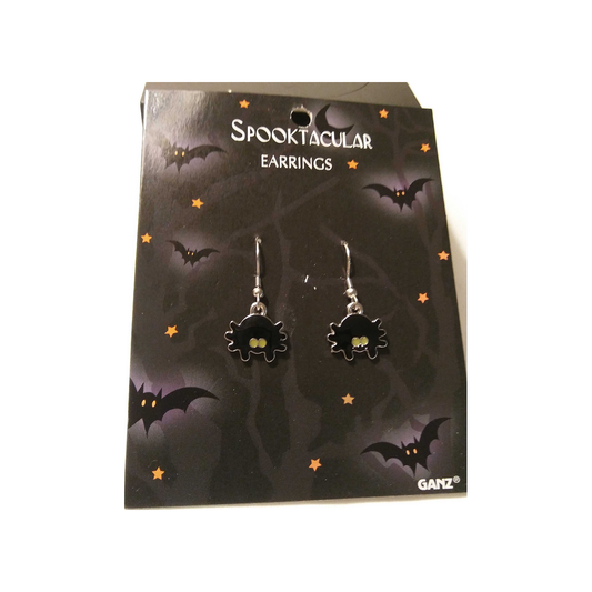 BLACK WHIMSICAL SPIDER EARRINGS