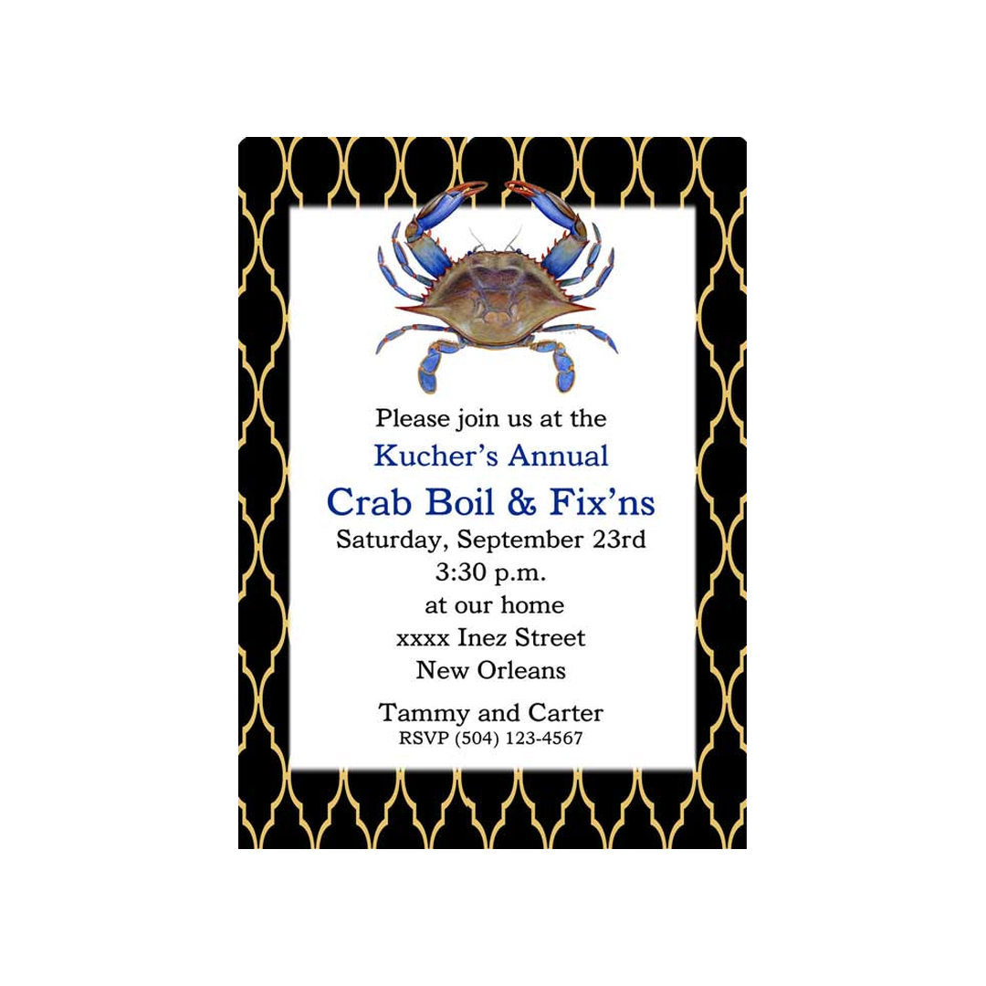 BLUE CRAB QUAD CUSTOM INVITATION