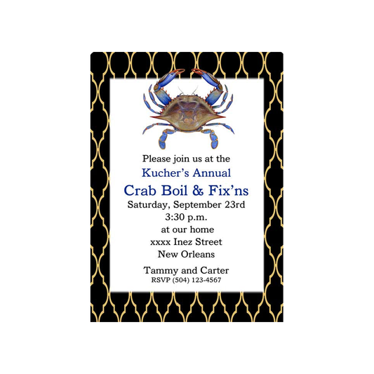 BLUE CRAB QUAD CUSTOM INVITATION