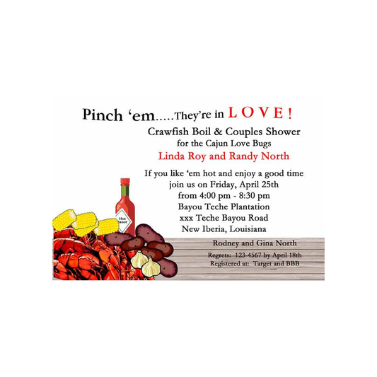 BOILED CRAWFISH ON TABLE CUSTOM INVITATION