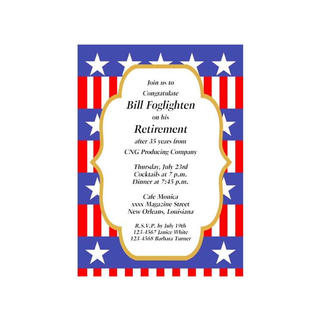 BOLD STARS AND STRIPES CUSTOM INVITATION