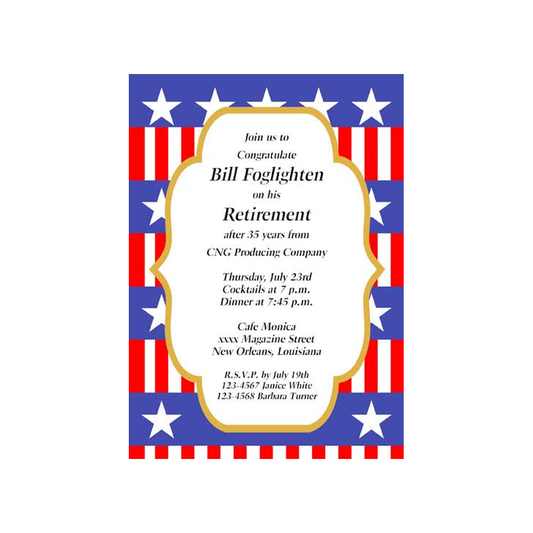 BOLD STARS AND STRIPES CUSTOM INVITATION