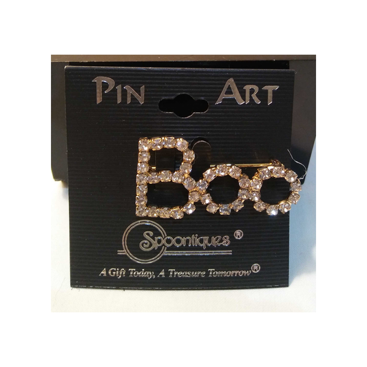 BOO RHINESTONE PIN/BROOCH
