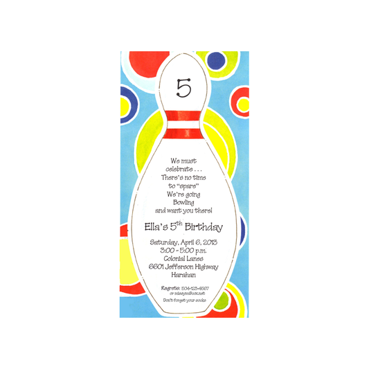 BOWLING PIN - BLANK STOCK INVITATION