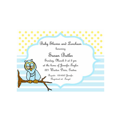 BOY OR GIRL OWL CUSTOM INVITATION