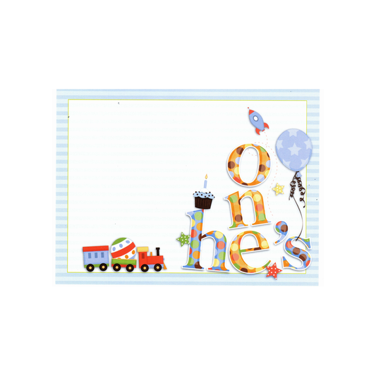 BOY'S FIRST BIRTHDAY - BLANK INVITATION