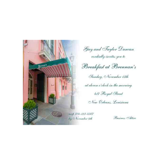 BRENNAN'S RESTAURANT (DAY HORIZONTAL) CUSTOM INVITATION