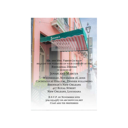 BRENNAN'S RESTAURANT (DAY VERTICAL) CUSTOM INVITATION