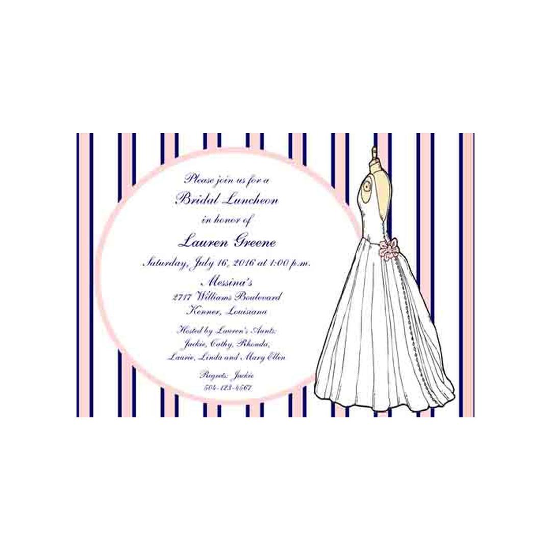 BRIDAL GOWN ON MANNEQUIN CUSTOM INVITATION