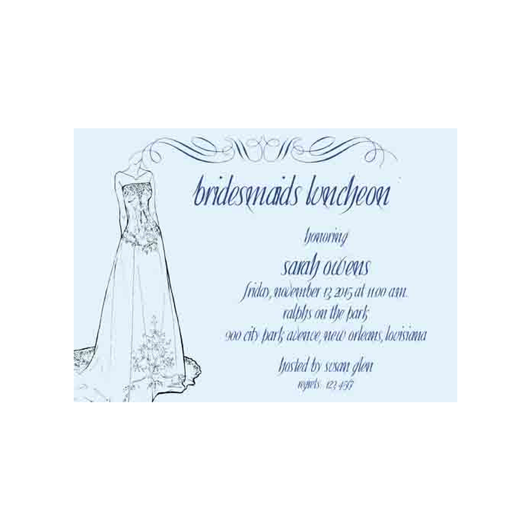 BRIDAL GOWN SILHOUETTE CUSTOM INVITATION