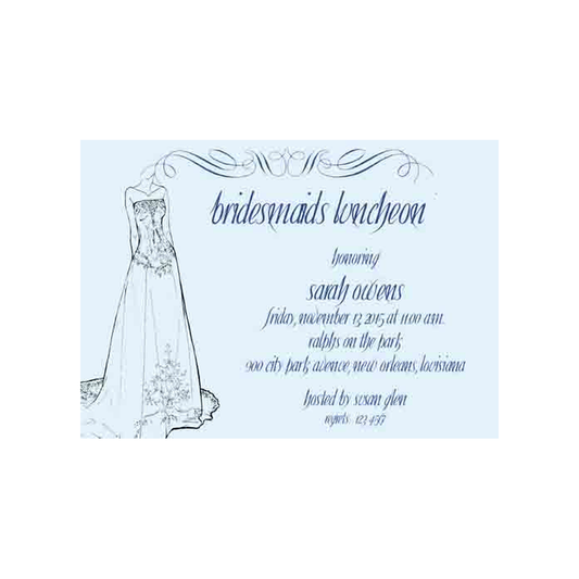 BRIDAL GOWN SILHOUETTE CUSTOM INVITATION