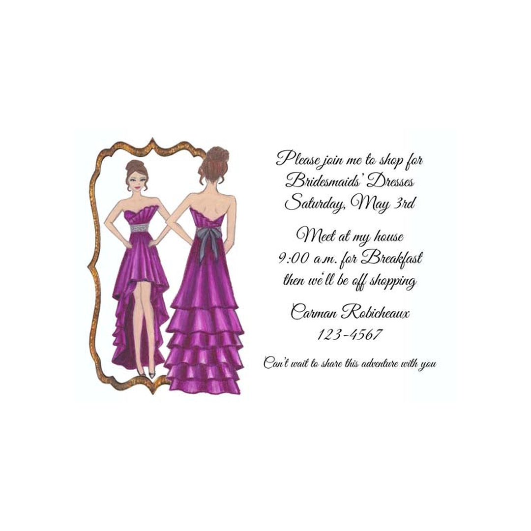 BRIDESMAID SELECTING THE DRESS CUSTOM INVITATION