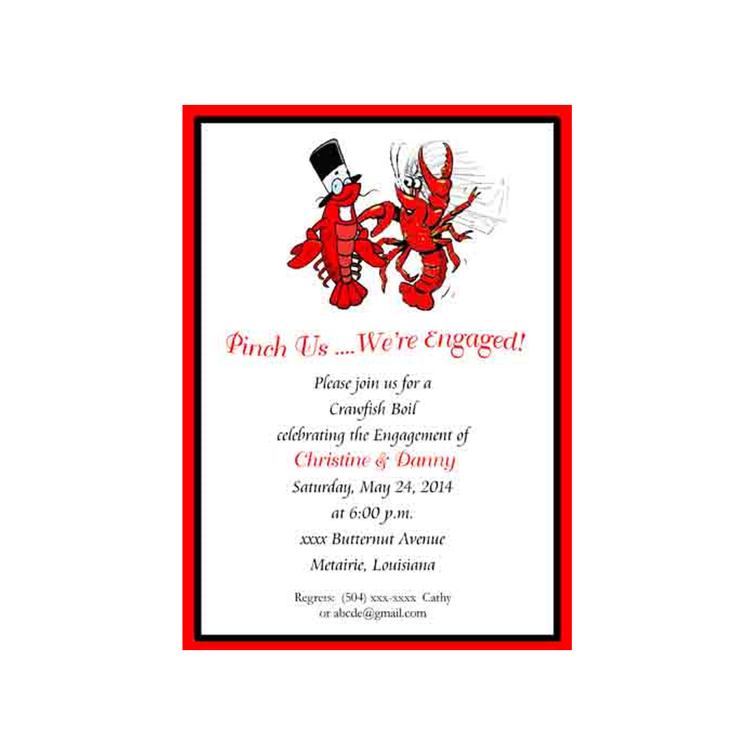 BRIDE & GROOM CRAWFISH CUSTOM INVITATION