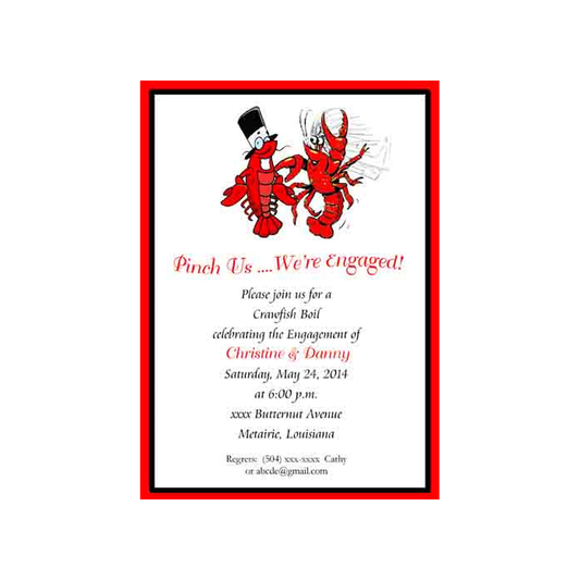 BRIDE & GROOM CRAWFISH CUSTOM INVITATION