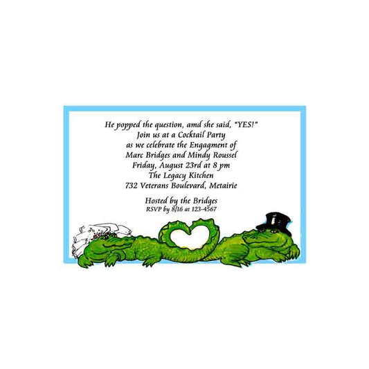 BRIDE & GROOM GATORS CUSTOM INVITATION