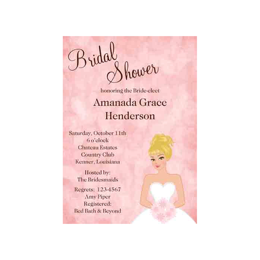 BRIDE'S HEAD SHOT CUSTOM INVITATION