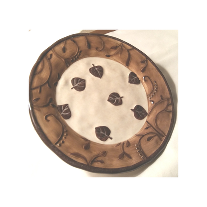 BROWN LEAF 8" CERAMIC PLATE
