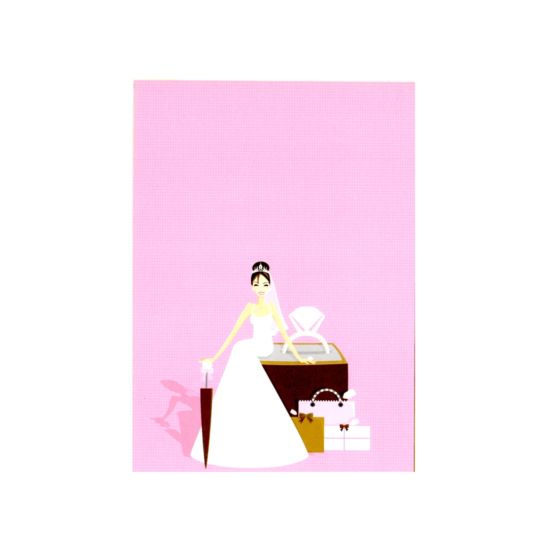BRUNETTE BRIDE ON RING BOX- BLANK STOCK INVITATION