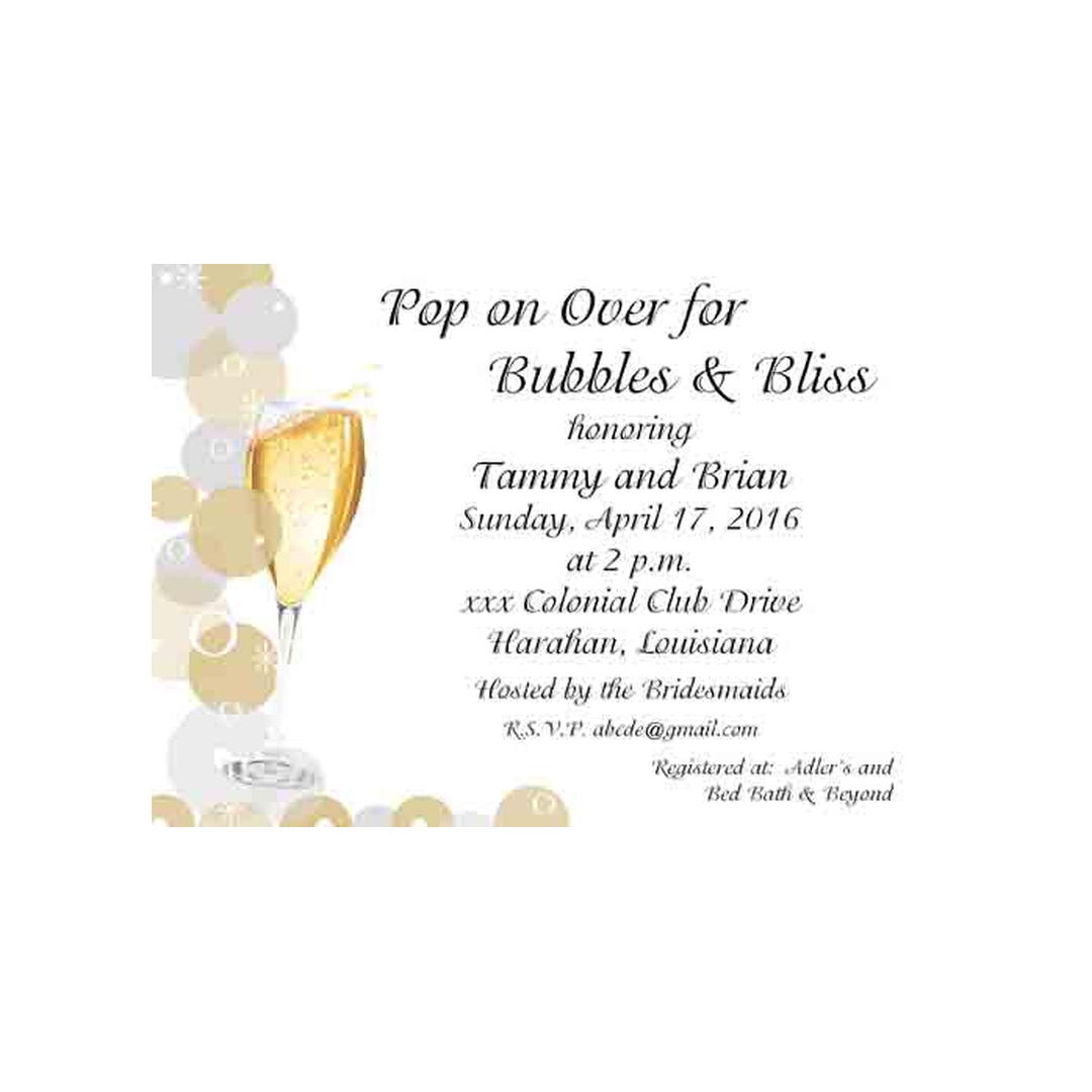 BUBBLES AND BLISS CUSTOM INVITATION