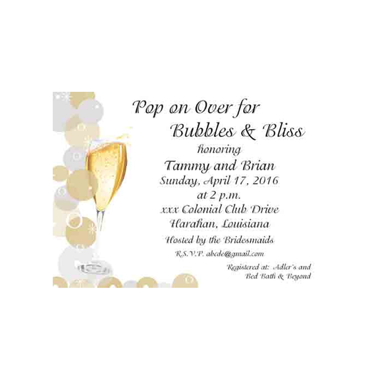 BUBBLES AND BLISS CUSTOM INVITATION