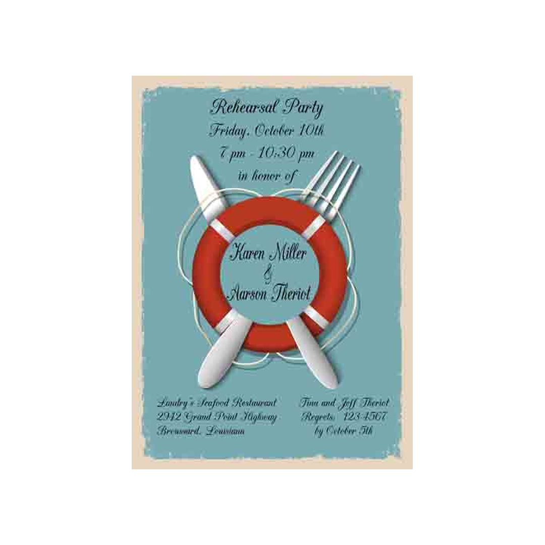 BUOY AND SILVERWARE CUSTOM INVITATION