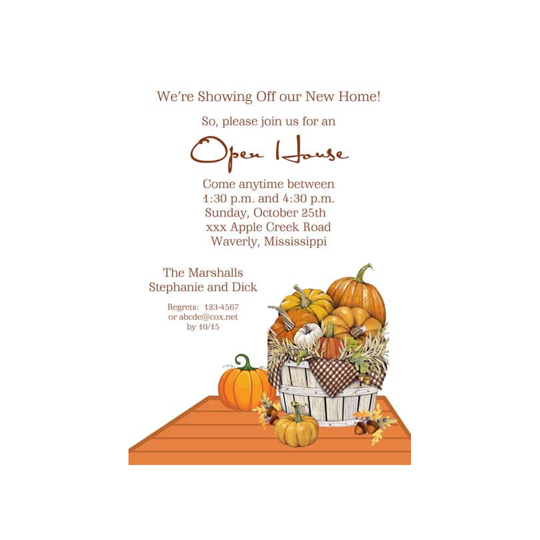 BUSHEL OF FALL PUMPKINS CUSTOM INVITATION